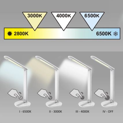 Candeeiro de mesa táctil LED com regulação SERRA LED/8W/230V preto