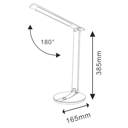 Candeeiro de mesa táctil LED com regulação SERRA LED/8W/230V preto