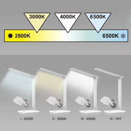 Candeeiro de mesa táctil LED com regulação VINTO LED/8W/230V preto