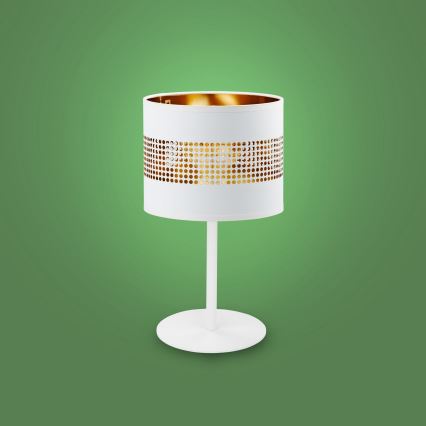 Candeeiro de mesa TAGO 1xE27/15W/230V branco/dourado