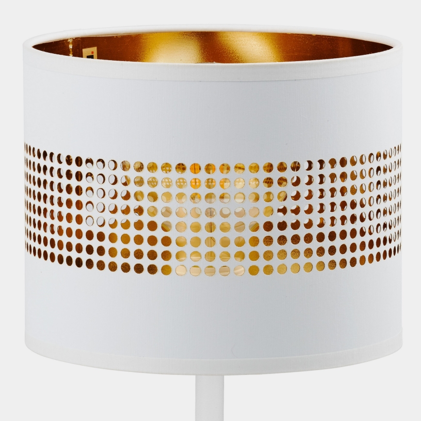 Candeeiro de mesa TAGO 1xE27/15W/230V branco/dourado