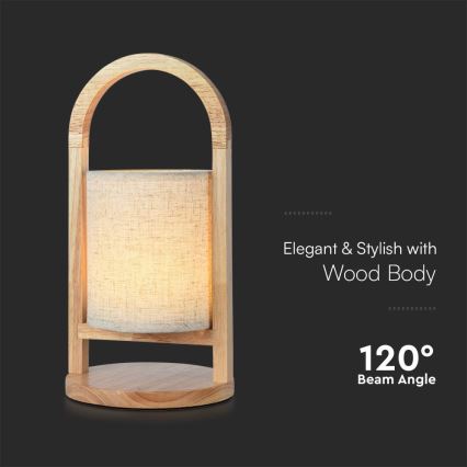 Candeeiro de mesa tátil LED com regulação LED/1,5W/5V 3000K 1800 mAh bege