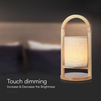 Candeeiro de mesa tátil LED com regulação LED/1,5W/5V 3000K 1800 mAh bege
