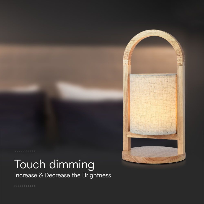 Candeeiro de mesa tátil LED com regulação LED/1,5W/5V 3000K 1800 mAh bege
