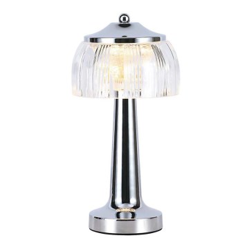 Candeeiro de mesa tátil LED com regulação LED/1W/5V 3000-6000K 1800 mAh cromado brilhante