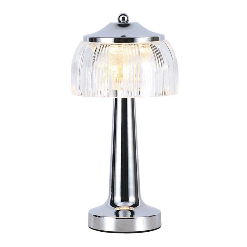 Candeeiro de mesa tátil LED com regulação LED/1W/5V 3000-6000K 1800 mAh cromado brilhante