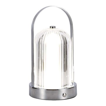 Candeeiro de mesa tátil LED com regulação LED/1W/5V 3000-6000K 1800 mAh cromado mate