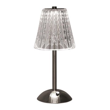 Candeeiro de mesa tátil LED com regulação LED/2,4W/5V 3000-6000K 1800 mAh cromado brilhante