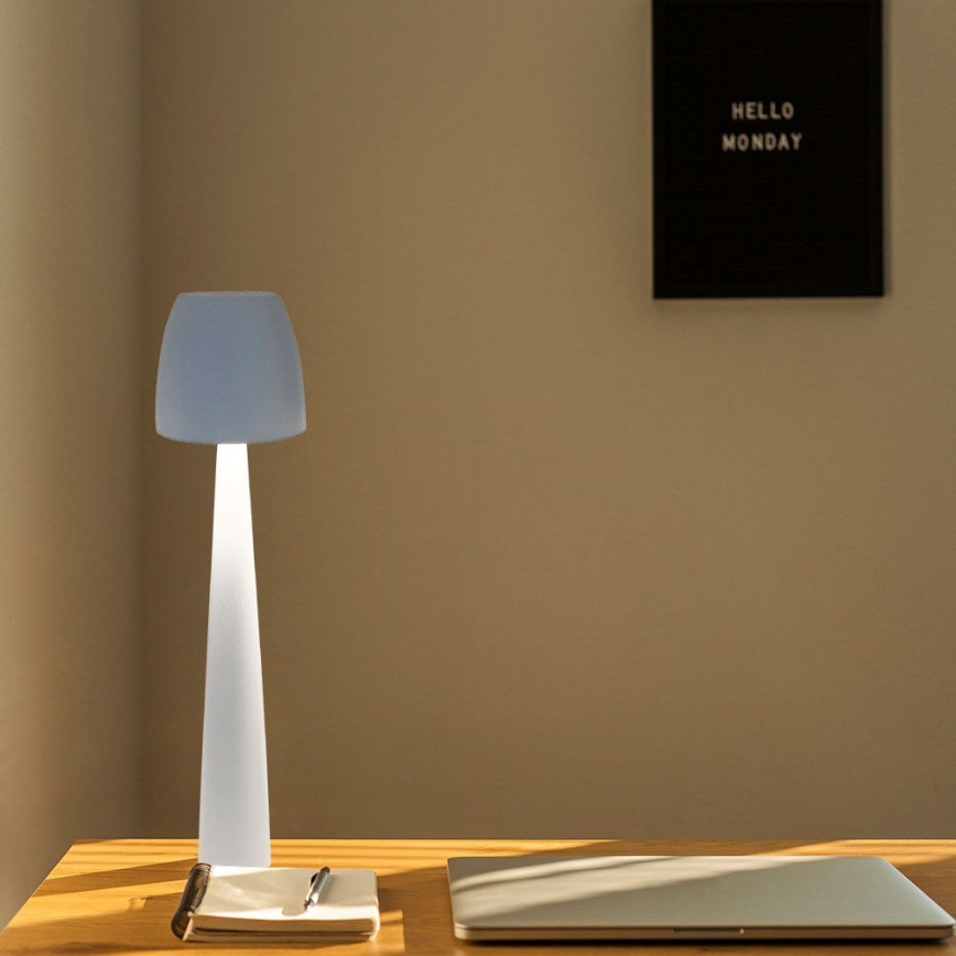 Candeeiro de mesa tátil LED com regulação LED/3W/5V 3000-6000K 1800 mAh branco