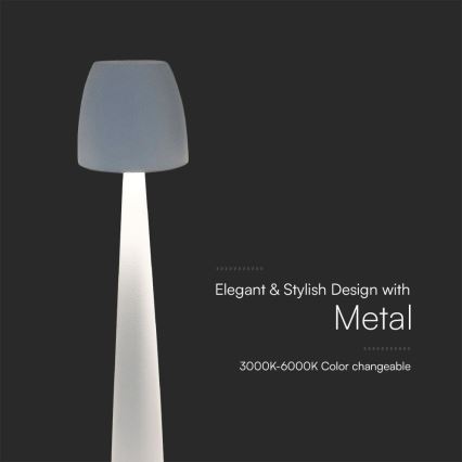 Candeeiro de mesa tátil LED com regulação LED/3W/5V 3000-6000K 1800 mAh branco