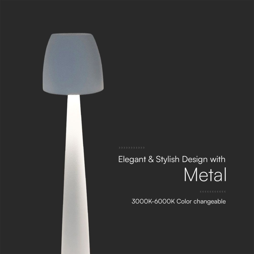 Candeeiro de mesa tátil LED com regulação LED/3W/5V 3000-6000K 1800 mAh branco