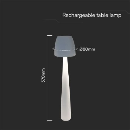Candeeiro de mesa tátil LED com regulação LED/3W/5V 3000-6000K 1800 mAh branco