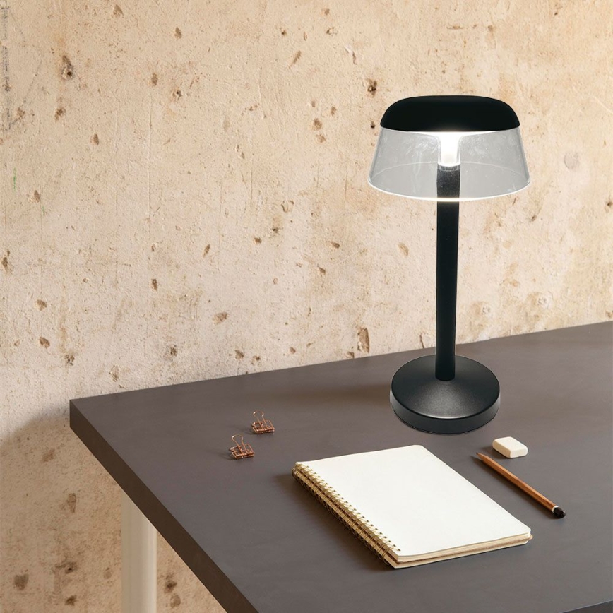 Candeeiro de mesa tátil LED com regulação LED/3W/5V 3000-6000K 1800 mAh preto