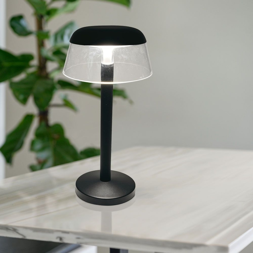 Candeeiro de mesa tátil LED com regulação LED/3W/5V 3000-6000K 1800 mAh preto