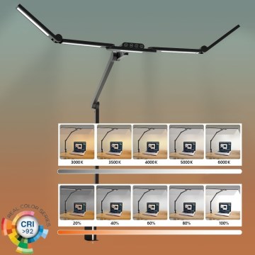 Candeeiro de mesa tátil LED flexível com regulação POINTIQ LED/24W/230V 3000-6500K CRI 92 preto