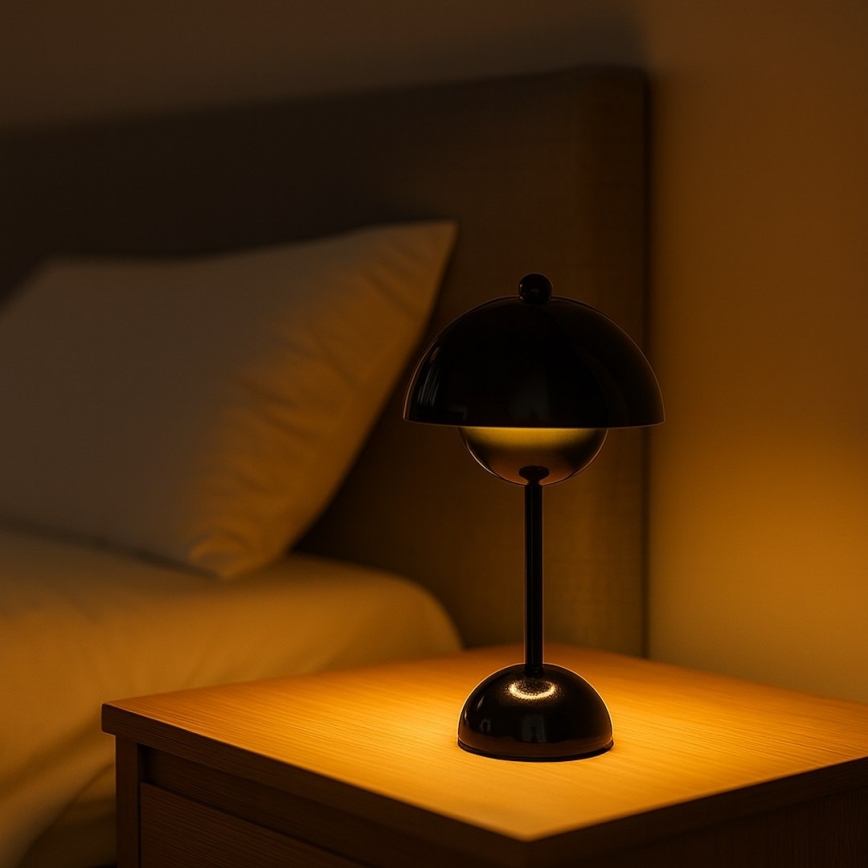 Candeeiro de Mesa Tátil LED Recarregável COSTA LED/3W/5V 2400 mAh 3000-6000K preto