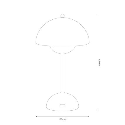 Candeeiro de Mesa Tátil LED Recarregável COSTA LED/3W/5V 2400 mAh 3000-6000K preto