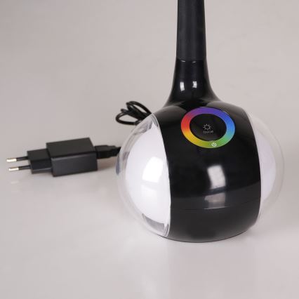 Candeeiro de mesa tátil LED RGBW com regulação COSMOS LED/6,5W/230V preto