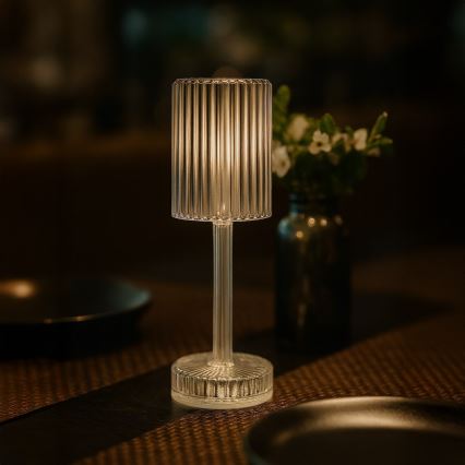 Candeeiro de mesa tátil recarregável LED SIMPLE LED/1W/5V 2400 mAh 3000-6000K transparente
