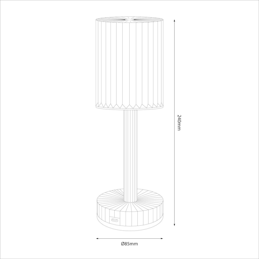 Candeeiro de mesa tátil recarregável LED SIMPLE LED/1W/5V 2400 mAh 3000-6000K transparente