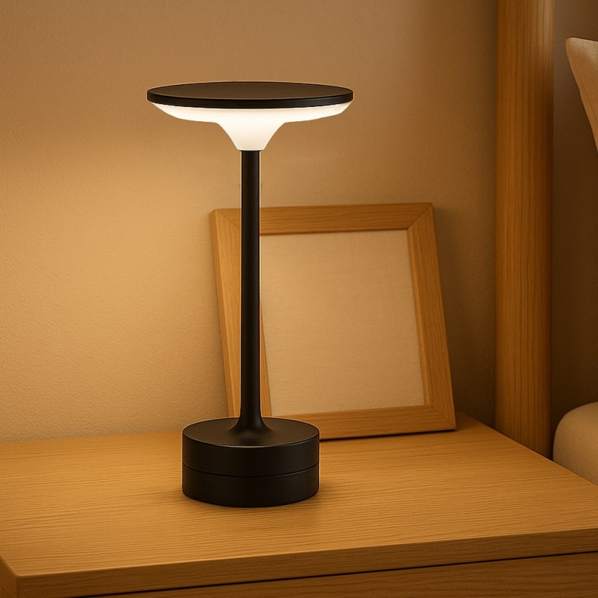 Candeeiro de mesa tátil recarregável TAVOLO LED/2,5W/5V 2400 mAh 3000-6000K preto