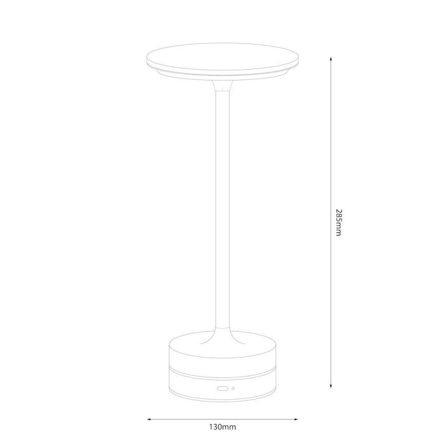 Candeeiro de mesa tátil recarregável TAVOLO LED/2,5W/5V 2400 mAh 3000-6000K preto