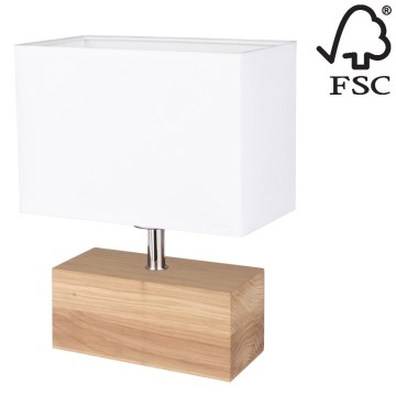 Candeeiro de mesa THEO 1xE27/25W/230V carvalho - certificado por FSC