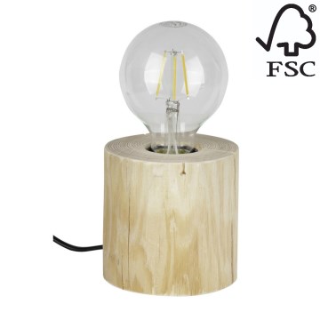 Candeeiro de mesa TRABO 1xE27/25W/230V pinho - certificado por FSC
