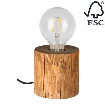 Candeeiro de mesa TRABO 1xE27/25W/230V pinho - certificado por FSC