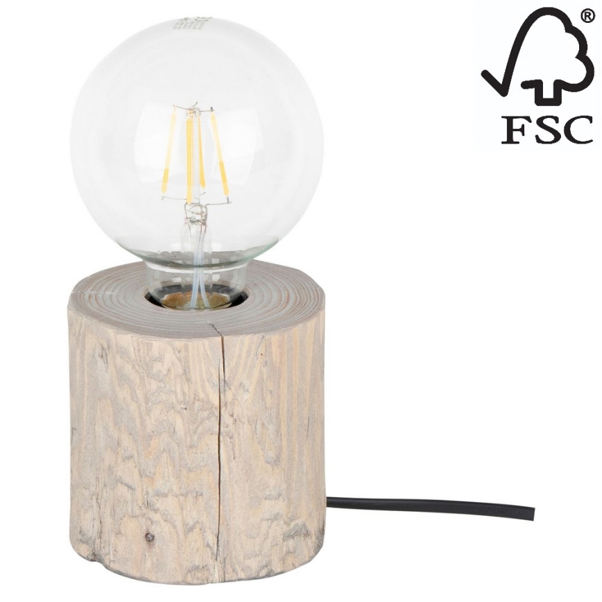 Candeeiro de mesa TRABO 1xE27/25W/230V pinho - certificado por FSC