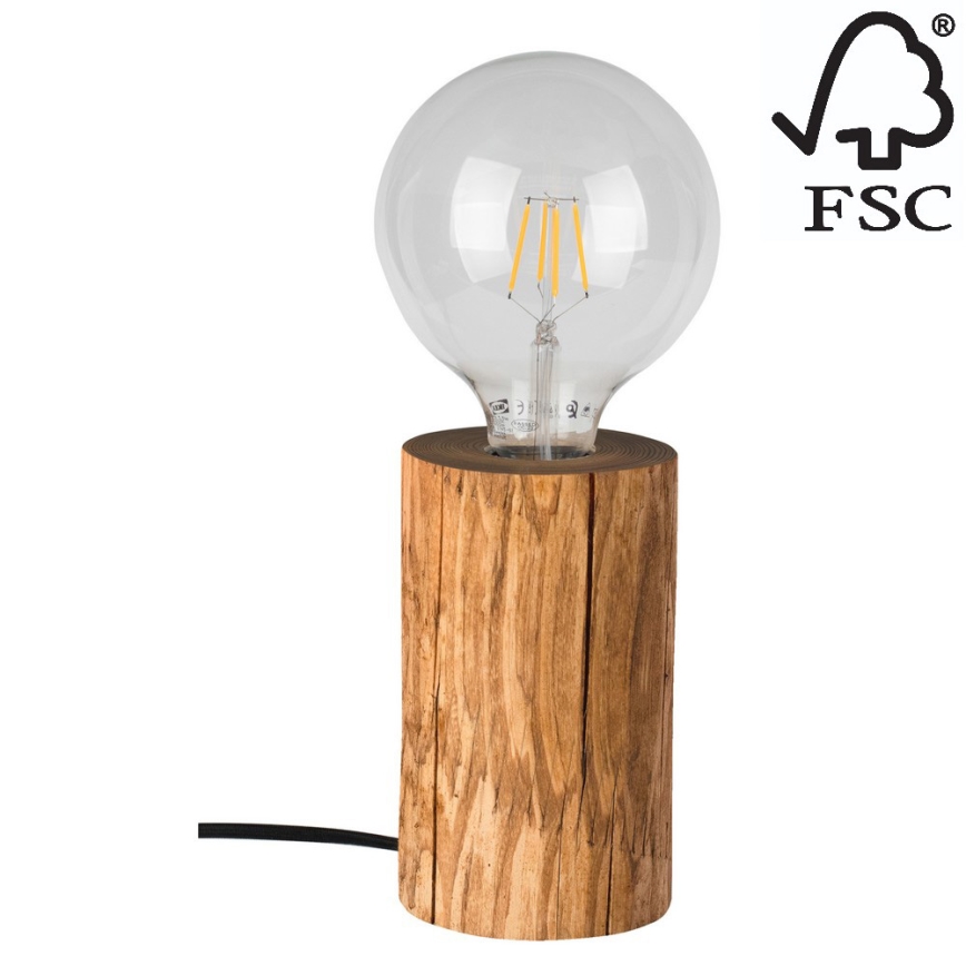 Candeeiro de mesa TRABO 1xE27/25W/230V pinho - certificado por FSC