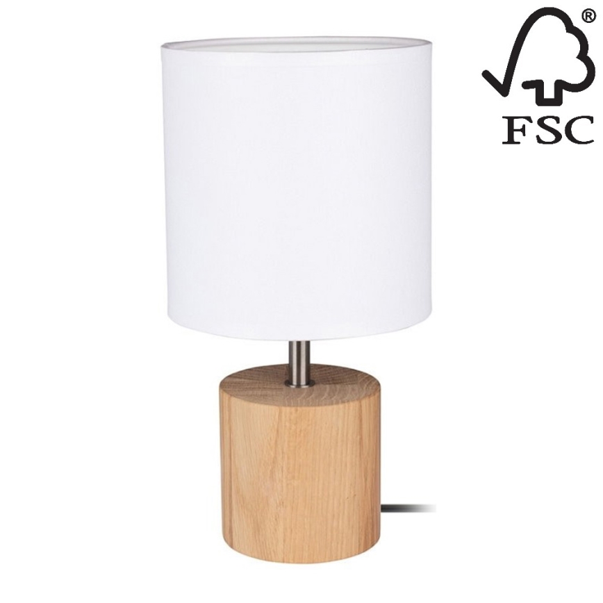 Candeeiro de mesa TRONGO ROUND 1xE27/25W/230V carvalho - certificado por FSC