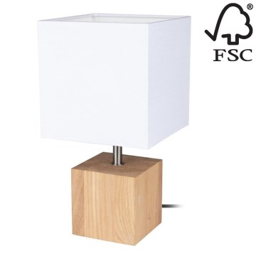 Candeeiro de mesa TRONGO SQUARE 1xE27/25W/230V carvalho - certificado por FSC