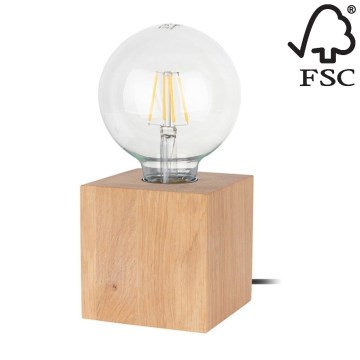Candeeiro de mesa TRONGO SQUARE 1xE27/25W/230V carvalho - certificado por FSC