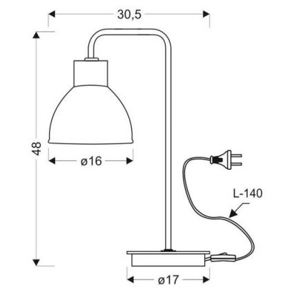 Candeeiro de mesa VARIO 1xE27/60W/230V