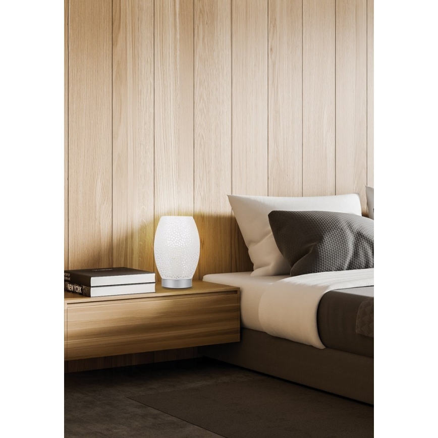 Candeeiro de mesa VENUS 1xE27/60W/230V branco/prata