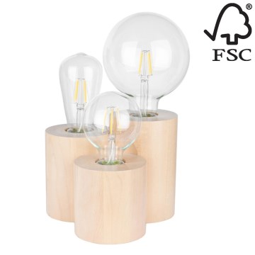 Candeeiro de mesa VINCENT 3xE27/15W/230V bétula - certificado por FSC