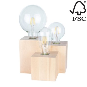 Candeeiro de mesa VINCENT 3xE27/15W/230V bétula - certificado por FSC