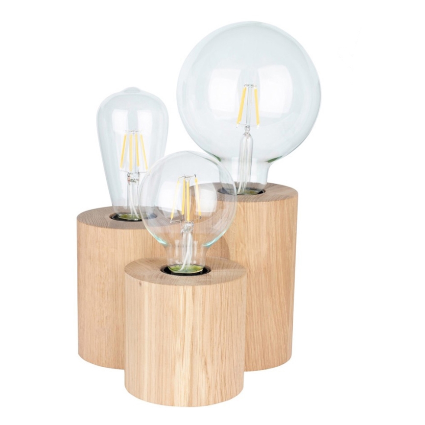 Candeeiro de mesa VINCENT 3xE27/15W/230V carvalho