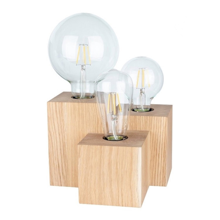 Candeeiro de mesa VINCENT 3xE27/15W/230V carvalho