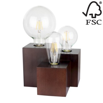 Candeeiro de mesa VINCENT 3xE27/15W/230V faia - certificado por FSC