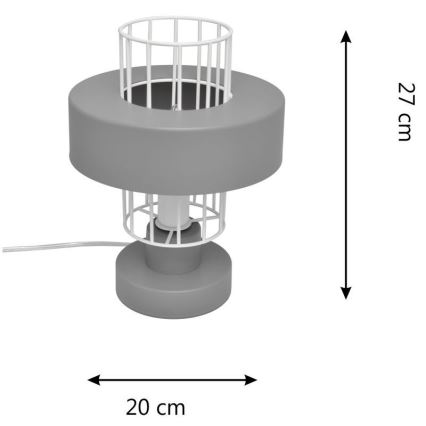 Candeeiro de mesa VOLTA 1xE27/15W/230V cinzento