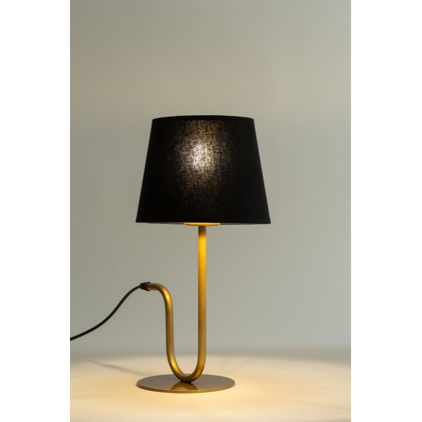 Candeeiro de mesa VOLUTTO 1xE27/60W/230V preto/cobre