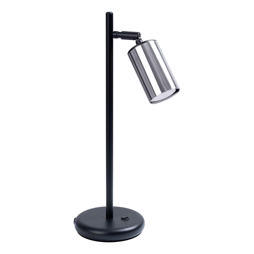 Candeeiro de mesa WINX 1xGU10/10W/230V preto/cromado brilhante