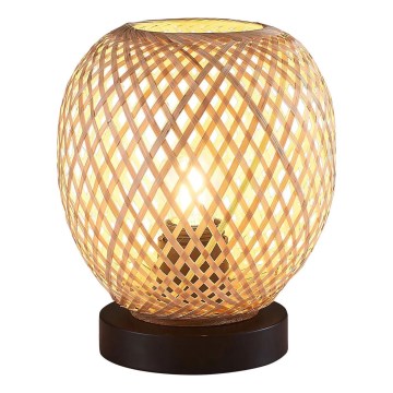 Candeeiro de mesa ZANZIBAR 1xE27/20W/230V diâmetro 18 cm bambu