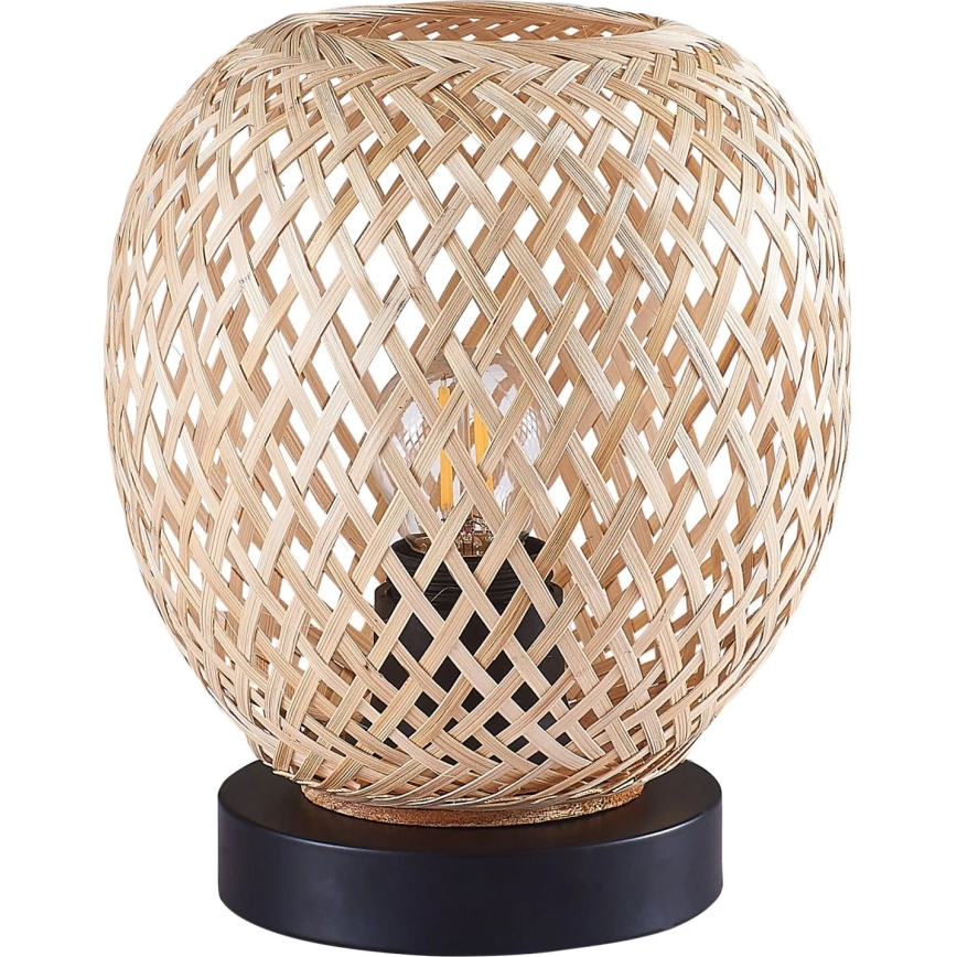 Candeeiro de mesa ZANZIBAR 1xE27/20W/230V diâmetro 18 cm bambu