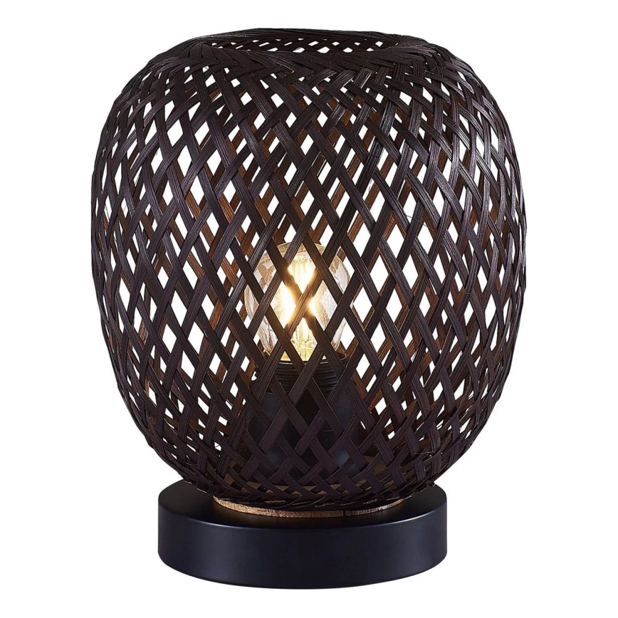 Candeeiro de mesa ZANZIBAR 1xE27/20W/230V diâmetro 18 cm bambu