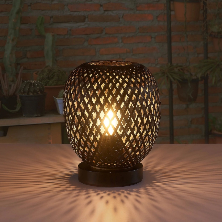 Candeeiro de mesa ZANZIBAR 1xE27/20W/230V diâmetro 18 cm bambu
