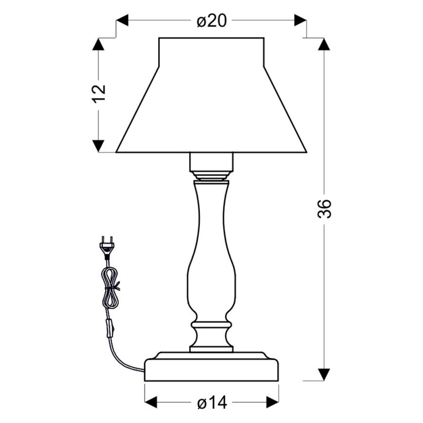 Candeeiro de mesa ZEFIR 1xE27/40W/230V