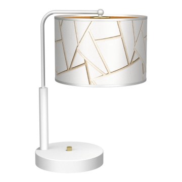 Candeeiro de mesa ZIGGY 1xE27/60W/230V branco/dourado